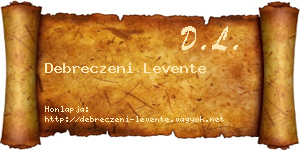Debreczeni Levente névjegykártya