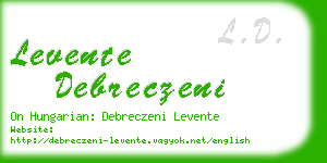 levente debreczeni business card